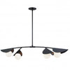 Dainolite Emma 4 Light Horizontal Pendant Matte Black Finish White Glass Lamp