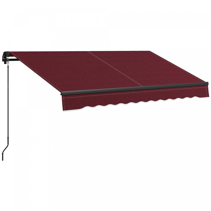 Outsunny 8' X 6.5' Patio Retractable Awning Sunshade Shelter, Wine Red