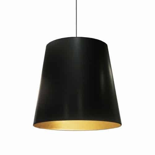 Dainolite Oversized Drum 1 Light Pendant Large Black/Gold Shade Lamp