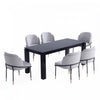 Flor and Rockaway Modern Industry Chic 7-Piece Dining Set in Gray and Black | Ensemble de salle a manger Flor and Rockaway Modern Industry Chic 7 pieces en gris et noir