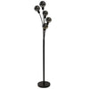 Dainolite Budding Branch 5 Light Floor Lamp Black Finish Smoked Glass|Lampe à pied Budding Branch de Dainolite en verre fumé, avec fini noir et 5 ampoules
