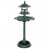 Outsunny 3-in-1 Garden Bird Bath Bowl Pedastal with Bird Feeder, Green
