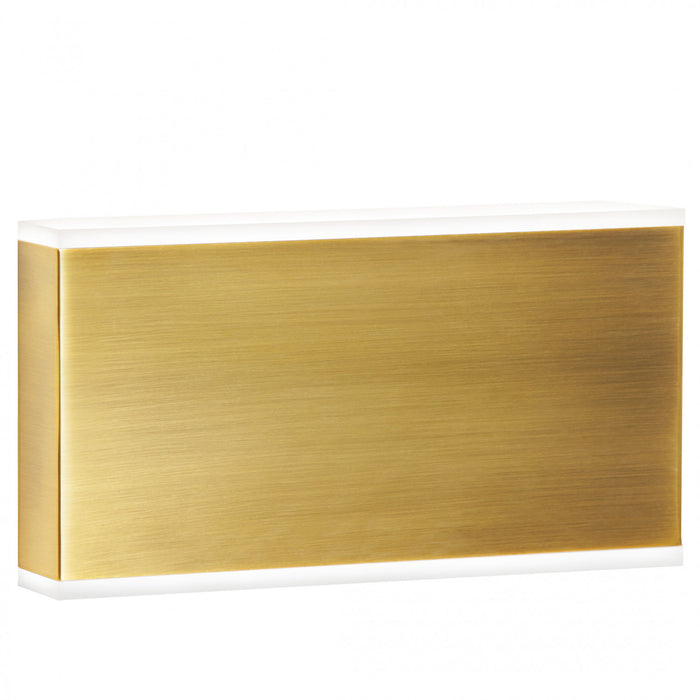 Dainolite Emery LED Wall Sconce 20w Aged Brass Frosted Acrylic Diffuser Lamp