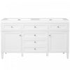 Haven 59 Inch Double Sink Bathroom Vanity with Resin Sinks and 3 Drawers, White | Haven Meuble-Lavabo Double 59 po avec Vasques en Resine et 3 Tiroirs, Blanc