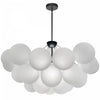 Dainolite Miles 8 Light Chandelier Matte Black Frosted Glass Lamp|Lustre Miles de Dainolite en verre givré, avec fini noir mat et 8 ampoules