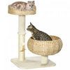 Pawhut 28" Cat Tree With Scratching Post, Cat Tower For Indoor Cats With Double Beds, Beige|Pawhut Arbre A Chat De 28" Avec Griffoir En Sisal Pour Chatons D'interieur, Arbre A Chat Moderne Ave