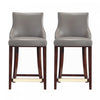 Shubert Modern Wood Upholstered Counter Stool in Dark Taupe - Set of 2 | Tabouret de comptoir moderne en bois avec assise rembourree Shubert, taupe fonce – Lot de 2