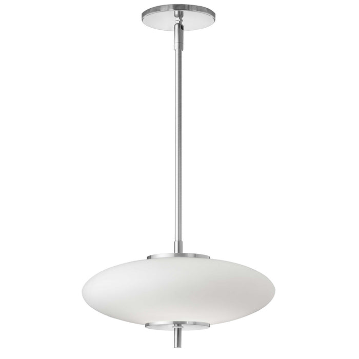 Dainolite Maddie LED Pendant 16w Polished Chrome Finish Opal White Glass Lamp