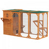 Pawhut Wooden Cat Catio, 76"l Walk In Outdoor Cat House With Asphalt Roof, Platforms, Lockable Doors, 3-tier Resting Condo, Observation Window, For 2-3 Cats, Orange