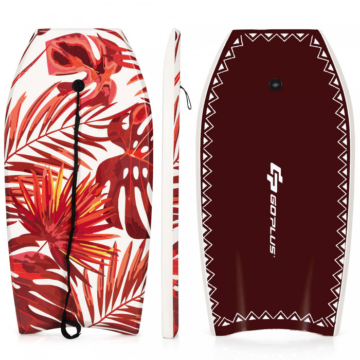 Costway 41\" Bodyboard Lightweight Surfboard W/wrist Leash Fin Eps Core For Kids & Adults
