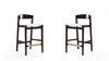 Klismos Mid-Century Modern Wood Upholstered Counter Stool in Ivory - Set of 2 | Tabouret de comptoir en bois rembourre ivoire style Klismos mi-siecle moderne - Lot de 2