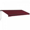Outsunny 15' X 10' Patio Retractable Awning Sunshade Shelter, Wine Red|Outsunny 15' X 10' Auvent Retractable, Abri Pare-soleil, Rouge Vin