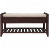 Stephanie Pine Wood Shoe Rack Bench With Cushioned Seat With Storage Drawers - Espresso | Banc A Chaussures Stephanie En Pin Avec Siege Rembourre Et Tiroirs De Rangement - Espresso
