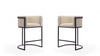 Cosmopolitan Mid-Century Modern Metal Upholstered Counter Stool in Cream - Set of 2 Bar Stool | Tabouret de comptoir moderne du milieu du siecle en metal et tissu creme Cosmopolitan - Lot de 2