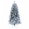 Homcom 5 Ft Artificial Christmas Tree With Snow Flocked Branches, Hinge