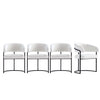 Augusta Modern Metal Vegan Leather Dining Chair in White - Set of 4 | Chaise de salle a manger Augusta moderne en metal et cuir vegetalien blanc - Lot de 4