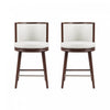 Evalyn Modern Wood Upholstered Counter Stool in White - Set of 2 | Tabouret de comptoir moderne en bois et tissu Evalyn blanc - Lot de 2