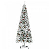 Homcom 6ft Snow Artificial Christmas Tree With Pine Cone, Red Berry|Homcom Arbre De Noel Artificiel De Neige Avec Pomme De Pin