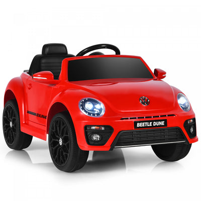 Costway 12v Kids Ride On Car Licensed Volkswagen Beetle W/ Remote Control & Music Red