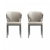 Kirsten Modern Metal Vegan Leather Dining Chair in Light Gray - Set of 2 | Chaise de salle a manger moderne en metal et cuir vegetalien Kirsten, gris clair - Lot de 2