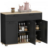 HOMCOM Sideboard Buffet Cabinet with Drawer and Adjustable Shelves, Black