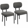 HOMCOM Upholstered Linen Fabric Dining Chairs, Kitchen Chairs, Grey