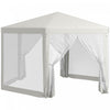 Outsunny Hexagonal Patio Gazebo Tent, Creamy White