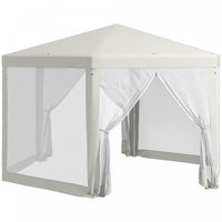 Outsunny Hexagonal Patio Gazebo Tent, Creamy White
