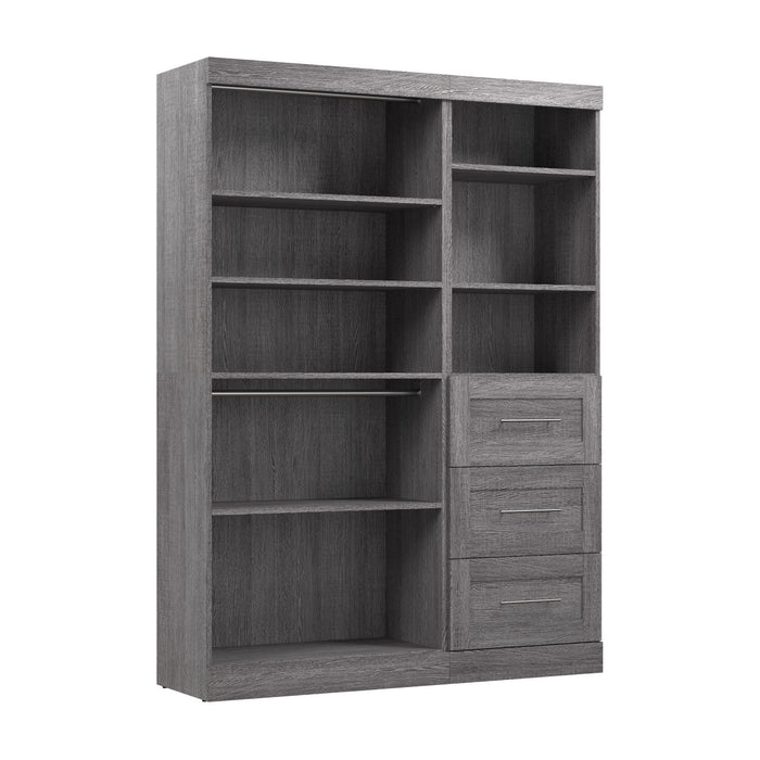 Bestar Pur 61 W Closet Organizer System - Bark Grey