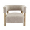 Evelyn Accent Arm Chair with Comfortable Seating and Boucle Upholstery,Natural Wood Accent Chair | Evelyn Fauteuil d’appoint avec assise confortable et revetement en boucle, bois naturel