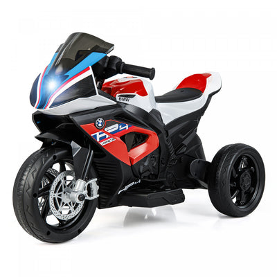 12v Kids Ride On Motorcycle Licensed Bmw 3 Wheels Electric Toy W/ Light & Music Red