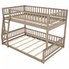 Sabrina Full Xl Over Queen Solid Wood Convertible Design Bunk Bed With Ladder - Walnut | Sabrina – Lit Superpose Convertible En Bois Massif, Format Full Xl Sur Queen Avec Echelle - Noyer
