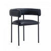 Onda Contemporary Vegan Leather Metal Dining Chair in Black | Chaise de salle a manger contemporaine Onda en cuir vegetalien et metal, coloris noir