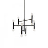 Dainolite Ava 12 Light Chandelier Small Matte Black Finish Lamp|Petit lustre Ava de Dainolite avec fini noir mat et 12 ampoules