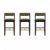 Patricia Modern Wood Upholstered Barstool in Turtle Green - Set of 3 | Tabouret de bar moderne en bois Patricia avec revetement en tissu vert tortue - Lot de 3
