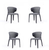 Conrad Mid-Century Modern Upholstered Dining Chair in Gray - Set of 4 | Chaise de salle a manger rembourree Conrad style milieu du siecle en gris - Lot de 4