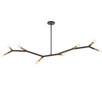 Dainolite Morgan 8 Light Horizontal Pendant Matte Black/aged Brass Finish Lamp