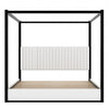 Sophia Upholstery Canopy Platform Bed with Foam Headboard and Velvet,King Size,Black King Bed | Lit plateforme Sophia a baldaquin avec tete de lit en mousse et velours, taille king, noir