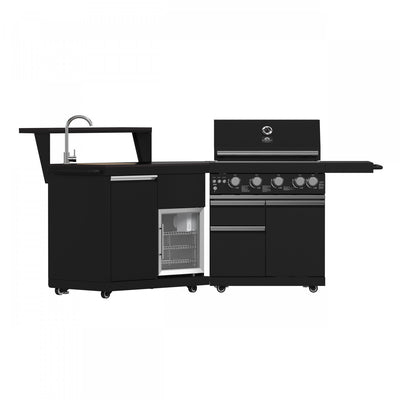 Forno All'Aperto 62,600 BTU BBQ & Sink Module with Black Countertops, Bar & Beverage Center - FODKT2582BLK | Module barbecue et evier All'Aperto 62 600 BTU avec comptoirs noirs et bar – FODKT2582BLK