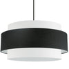 Dainolite Priya 4 Light Chandelier Large Matte Black Black/White Shade Lamp|Grand lustre Priya de Dainolite avec abat-jour noir et blanc, fini noir mat et 4 ampoules