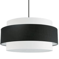 Dainolite Priya 4 Light Chandelier Large Matte Black Black/White Shade Lamp