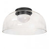 Dainolite Nadine 11.75\"dia. LED Flush Mount 10w Matte Black Clear Glass Lamp