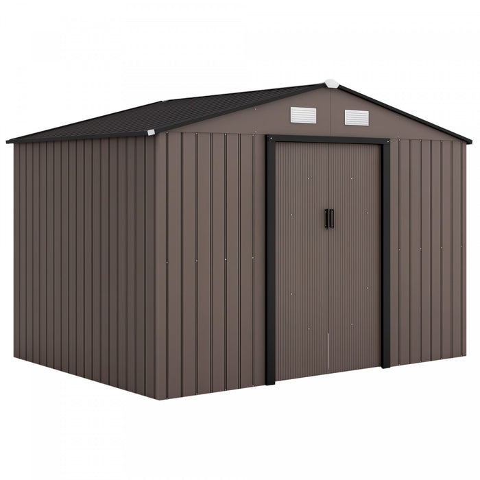 Outsunny 9.1'x 6.4' X 6.3' Garden Storage Shed W/ Steel Foundation Kit