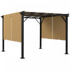 Outsunny 10' X 10' Retractable Pergola Canopy For Backyard, Garden, Brown|Outsunny Auvent De Pergola Retractable 10' X 10' Pour Jardin, Marron