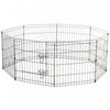 Pawhut 24inch Foldable Metal Exercise Pet Playpen Yard Dog Puppy Kennel Cage 8 Panel|Pawhut 24 Pouces Pliable En Metal Exercice Parc Pour Animaux De Compagnie Cour Chien Chiot Chenil Ca