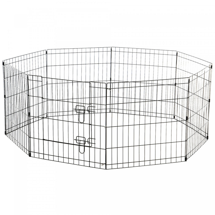 Pawhut 24inch Foldable Metal Exercise Pet Playpen Yard Dog Puppy Kennel Cage 8 Panel