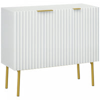 HOMCOM Accent Cabinet w/ Gold Leg for Living Room Dining Room Hallway White