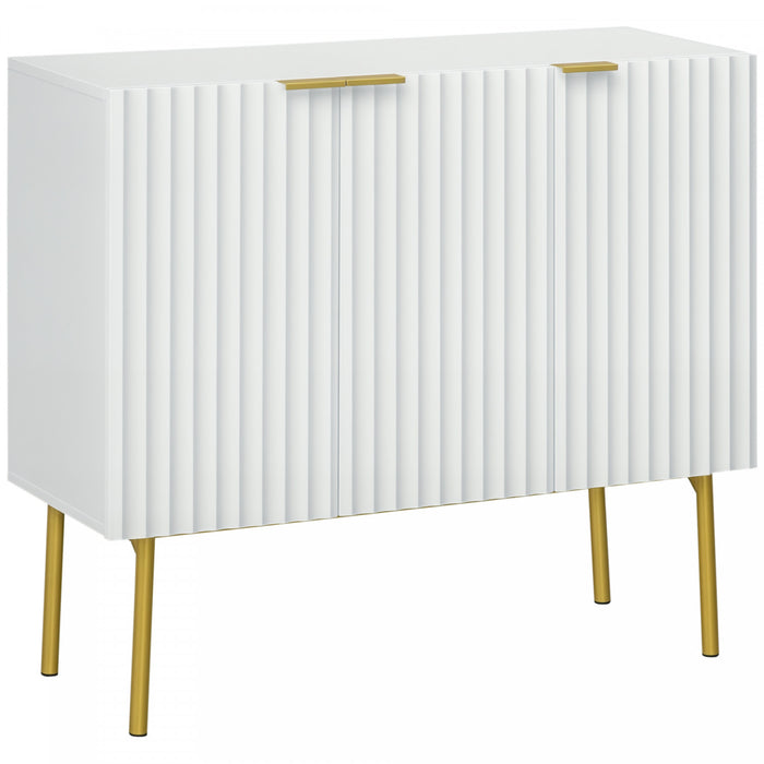 HOMCOM Accent Cabinet w/ Gold Leg for Living Room Dining Room Hallway White