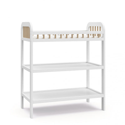 Storkcraft Pasadena Changing Table with Water-Resistant Changing Pad - White/Driftwood | Table a langer Storkcraft Pasadena avec matelas a langer resistant a l’eau – Blanc/Bois flotte