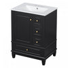 Sophia 24" Bathroom Vanity with Ceramic Sink, Black | Sophia Meuble-lavabo de 24" avec vasque en ceramique, Noir